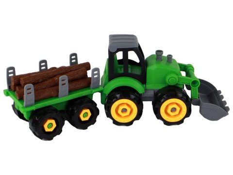 Traktor Koparka Do Rozkręcania Przyczepka Naczepa Z Drzewem Traktor Koparka Do Rozkręcania Przyczepka Naczepa Z Drzewem
