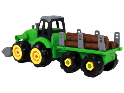 Traktor Koparka Do Rozkręcania Przyczepka Naczepa Z Drzewem Traktor Koparka Do Rozkręcania Przyczepka Naczepa Z Drzewem