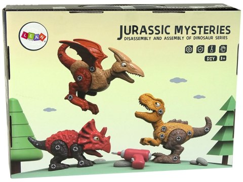 Zestaw Dinozaurów Do Rozkręcania 3 Sztuki Akcesoria Wiertarka na Baterie Zestaw Dinozaurów Do Rozkręcania 3 Sztuki Akcesoria Wiertarka na Baterie