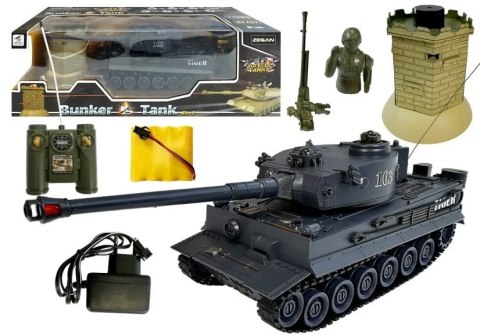 Czołg R/C 1:28 Zdalnie Sterowany Czarny z Bunkrem Czołg R/C 1:28 Zdalnie Sterowany Czarny z Bunkrem