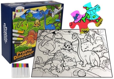 Puzzle Do Kolorowania Dinozaury Pisaki 24 elem Puzzle Do Kolorowania Dinozaury Pisaki 24 elem