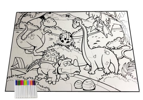 Puzzle Do Kolorowania Dinozaury Pisaki 24 elem Puzzle Do Kolorowania Dinozaury Pisaki 24 elem