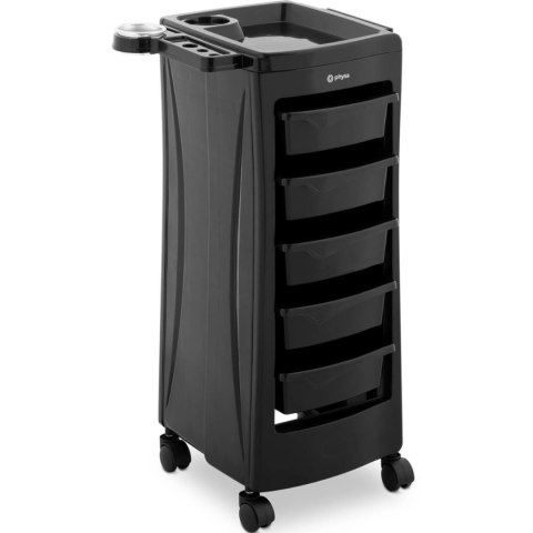 Wózek pomocnik fryzjerski z uchwytem na suszarkę 5 szuflad półka 485 x 380 mm Wózek pomocnik fryzjerski z uchwytem na suszarkę 5 szuflad półka 485 x 380 mm