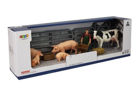 Zestaw Figurek Zwierzęta Farma Rolnik Koń Świnka Owca Krowa Zestaw Figurek Zwierzęta Farma Rolnik Koń Świnka Owca Krowa