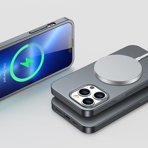 Etui pokrowiec do iPhone 13 Pro Max obudowa na tył i przód + szkło hartowane szary Etui pokrowiec do iPhone 13 Pro Max obudowa na tył i przód + szkło hartowane szary
