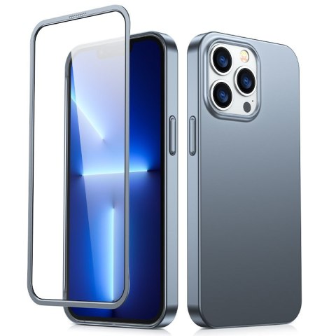 Etui pokrowiec do iPhone 13 Pro obudowa na tył i przód + szkło hartowane szary Etui pokrowiec do iPhone 13 Pro obudowa na tył i przód + szkło hartowane szary