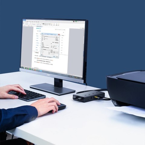Przełącznik KVM Keyboard Video Mouse 4x HDMI 4x USB 4x USB-B czarny Przełącznik KVM Keyboard Video Mouse 4x HDMI 4x USB 4x USB-B czarny