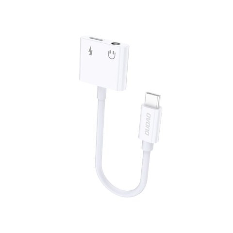 Adapter przejściówka rozdzielacz słuchawkowy USB-C - USB-C + 3,5 mm mini jack biały Adapter przejściówka rozdzielacz słuchawkowy USB-C - USB-C + 3,5 mm mini jack biały