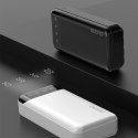 Pojemny powerbank 20000mAh z 3 wbudowanymi kablami USB-C microUSB Lightning czarny