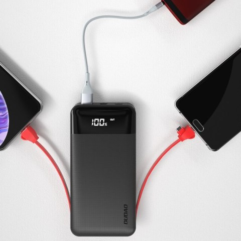 Powerbank 10000mAh 2A + kabel 3w1 Lightning USB-C micro USB 3A czarny Powerbank 10000mAh 2A + kabel 3w1 Lightning USB-C micro USB 3A czarny