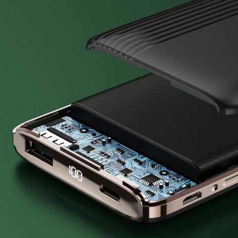 Powerbank 10000mAh K4Pro z wbudowanymi kablami wyświetlacz LED zielony Powerbank 10000mAh K4Pro z wbudowanymi kablami wyświetlacz LED zielony