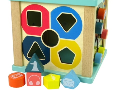 Drewniana Kostka Edukacyjna Sorter Labirynt Gra Chińczyk Zegar Drewniana Kostka Edukacyjna Sorter Labirynt Gra Chińczyk Zegar