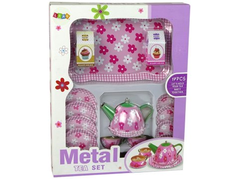 Metalowy Serwis Do Herbaty Kwiatowy Talerzyk Metalowy Serwis Do Herbaty Kwiatowy Talerzyk