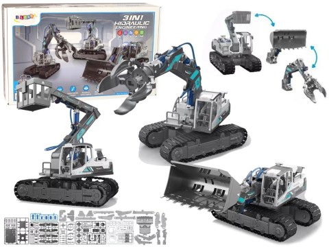 Zestaw 3w1 DIY Koparka Podnośnik Maszyny Hydrauliczne 168 elementów Zestaw 3w1 DIY Koparka Podnośnik Maszyny Hydrauliczne 168 elementów