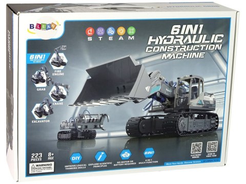 Zestaw 6w1 Maszyny Koparka Gąsiennicowa Hydrauliczna Konstrukcja DIY Zestaw 6w1 Maszyny Koparka Gąsiennicowa Hydrauliczna Konstrukcja DIY