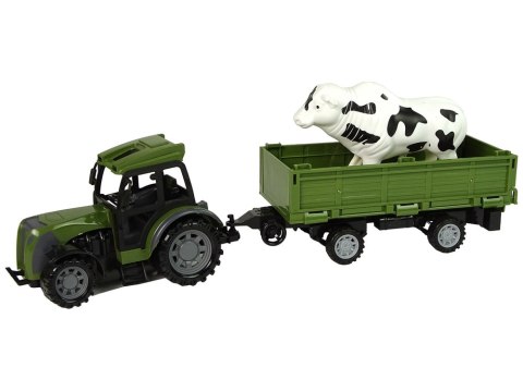 Zielony Traktor z Niską Przyczepą Figurka Konia Zdalnie Sterowany 2.4G Zielony Traktor z Niską Przyczepą Figurka Konia Zdalnie Sterowany 2.4G