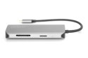 Uniwersalna stacja dokująca Digitus USB-C, 8-portowa stacja dokująca USB-C, 2xUSB3.0, 1xRJ45, 2xHDMI, 1xPD, 1xMicro SD, 1xSD