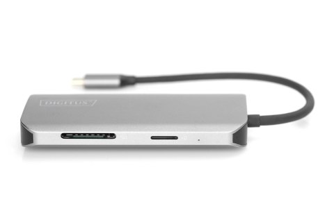 Uniwersalna stacja dokująca Digitus USB-C, 8-portowa stacja dokująca USB-C, 2xUSB3.0, 1xRJ45, 2xHDMI, 1xPD, 1xMicro SD, 1xSD Uniwersalna stacja dokująca Digitus USB-C, 8-portowa stacja dokująca USB-C, 2xUSB3.0, 1xRJ45, 2xHDMI, 1xPD, 1xMicro SD, 1xSD