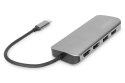 Uniwersalna stacja dokująca Digitus USB-C, 8-portowa stacja dokująca USB-C, 2xUSB3.0, 1xRJ45, 2xHDMI, 1xPD, 1xMicro SD, 1xSD