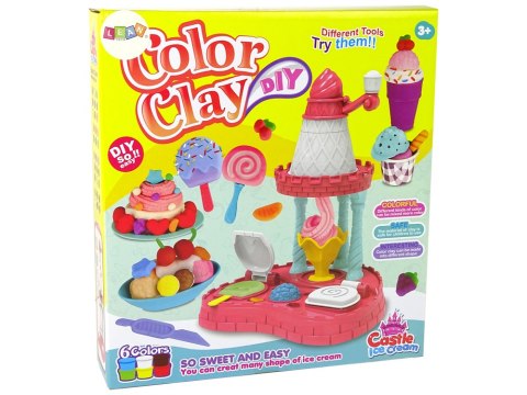 Zestaw Ciastolina Akcesoria Lody 6 Kolorów Zestaw Ciastolina Akcesoria Lody 6 Kolorów
