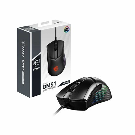 Lekka mysz do gier MSI GM51 w kolorze czarnym Lekka mysz do gier MSI GM51 w kolorze czarnym