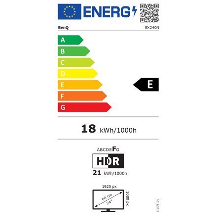 Monitor do gier Benq EX240N 23,8 "VA FHD 16:9 4 ms 250 cd/m² Czarny 165 Hz Ilość portów HDMI 1
