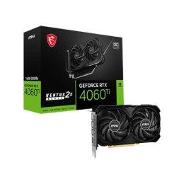 MSI GeForce RTX 4060 Ti VENTUS 2X BLACK 16G OC NVIDIA 16 GB GeForce RTX 4060 Ti GDDR6 PCI Express Gen 4 x 16 Ilość portów HDMI 1