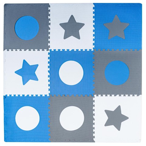 Puzzle piankowe mata dla dzieci 180x180cm 9 elementów szaro-niebieska Puzzle piankowe mata dla dzieci 180x180cm 9 elementów szaro-niebieska