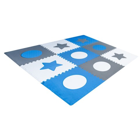 Puzzle piankowe mata dla dzieci 180x180cm 9 elementów szaro-niebieska Puzzle piankowe mata dla dzieci 180x180cm 9 elementów szaro-niebieska