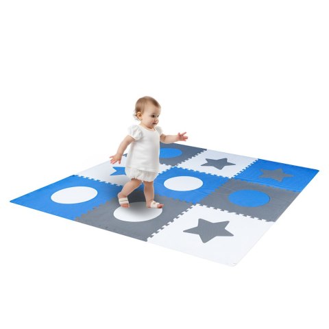 Puzzle piankowe mata dla dzieci 180x180cm 9 elementów szaro-niebieska Puzzle piankowe mata dla dzieci 180x180cm 9 elementów szaro-niebieska