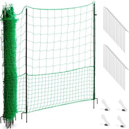 Siatka elektryzująca ogrodzenie ochronne hodowlane dla kur drobiu 1,25 x 25 m