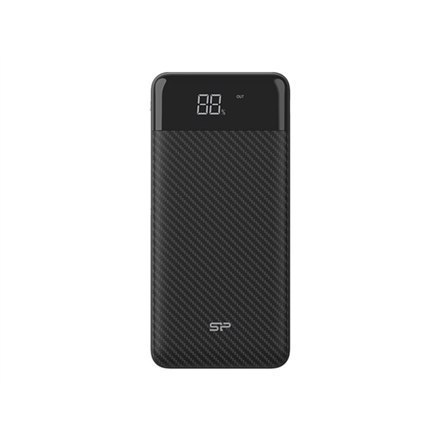 Silicon Power Powerbank GP28 Li-Polymer Tekstura włókna węglowego zapewnia pewniejszy chwyt, a zaokrąglony kształt jest ergonomi