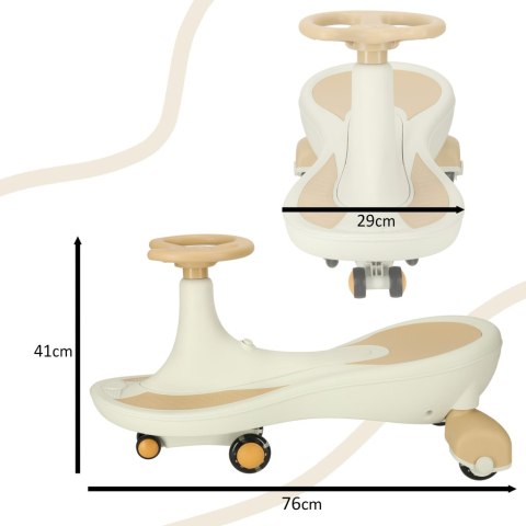 Jeździk grawitacyjny świecące koła LED z muzyką grający 76cm beżowy max 120kg Jeździk grawitacyjny świecące koła LED z muzyką grający 76cm beżowy max 120kg