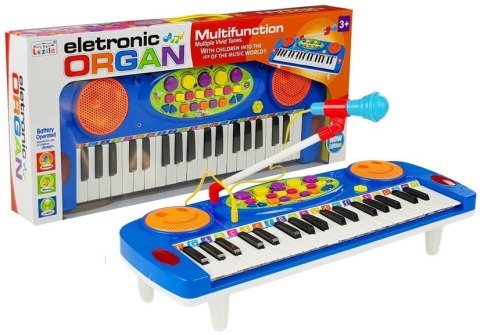 Organy Keyboard z Mikrofonem Na Nóżkach Niebieski Organy Keyboard z Mikrofonem Na Nóżkach Niebieski