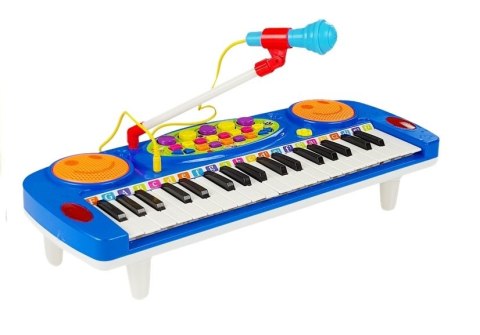 Organy Keyboard z Mikrofonem Na Nóżkach Niebieski Organy Keyboard z Mikrofonem Na Nóżkach Niebieski