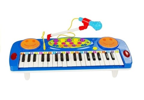 Organy Keyboard z Mikrofonem Na Nóżkach Niebieski Organy Keyboard z Mikrofonem Na Nóżkach Niebieski