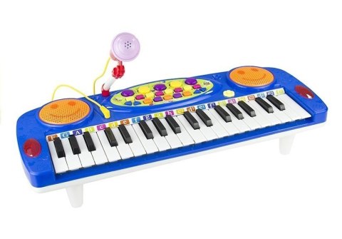 Organy Keyboard z Mikrofonem Na Nóżkach Niebieski Organy Keyboard z Mikrofonem Na Nóżkach Niebieski