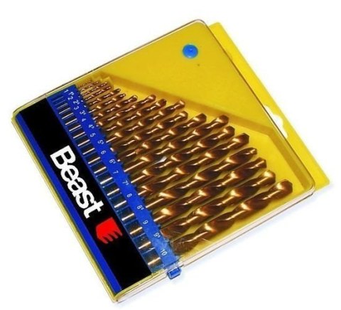 WIERTŁA DO METALU 1-10 mm STAL HSS POKRYTA TYTANEM 19 SZT. WIERTŁA DO METALU 1-10 mm STAL HSS POKRYTA TYTANEM 19 SZT.