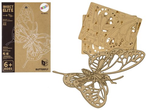 Drewniane Puzzle Przestrzenne 3D Motyl Składanka Edukacyjna 22 Elementy Drewniane Puzzle Przestrzenne 3D Motyl Składanka Edukacyjna 22 Elementy