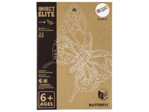 Drewniane Puzzle Przestrzenne 3D Motyl Składanka Edukacyjna 22 Elementy Drewniane Puzzle Przestrzenne 3D Motyl Składanka Edukacyjna 22 Elementy