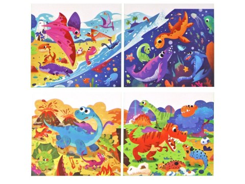 Puzzle Układanka Świat Dinozaurów 4 w 1 Dinozaury 4 Obrazki 73 El. Puzzle Układanka Świat Dinozaurów 4 w 1 Dinozaury 4 Obrazki 73 El.