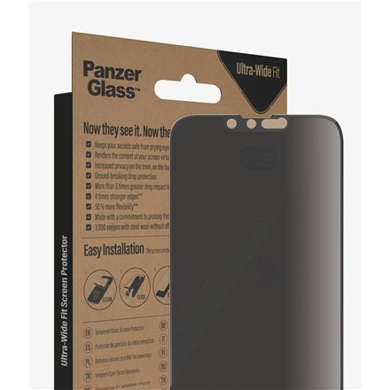 PanzerGlass Screen protector, Apple, iPhone 14/13/13 Pro, Glass, Black, Privacy PanzerGlass Screen protector, Apple, iPhone 14/13/13 Pro, Glass, Black, Privacy
