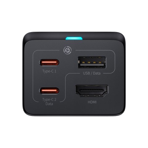 2w1 Ładowarka sieciowa GaN5 Pro + HUB konwerter HDMI 4K 2x USB-C USB-A czarny 2w1 Ładowarka sieciowa GaN5 Pro + HUB konwerter HDMI 4K 2x USB-C USB-A czarny