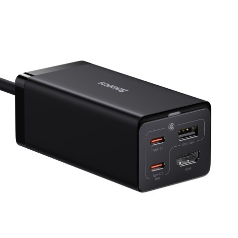 2w1 Ładowarka sieciowa GaN5 Pro + HUB konwerter HDMI 4K 2x USB-C USB-A czarny 2w1 Ładowarka sieciowa GaN5 Pro + HUB konwerter HDMI 4K 2x USB-C USB-A czarny