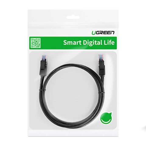 Kabel sieciowy patchcord internetowy LAN U/UTP Cat. 6 1000Mb/s 15m czarny Kabel sieciowy patchcord internetowy LAN U/UTP Cat. 6 1000Mb/s 15m czarny