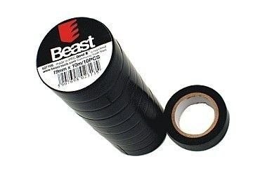 TAŚMA IZOLACYJNA CZARNA 19mm x 10m 10 sztuk TAŚMA IZOLACYJNA CZARNA 19mm x 10m 10 sztuk