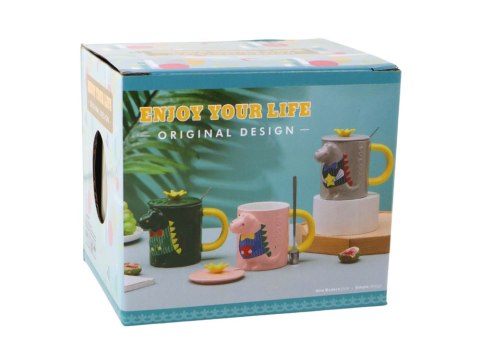 Kubek Ceramiczny Zaparzacz Szary Dinozaur 400 ml Kubek Ceramiczny Zaparzacz Szary Dinozaur 400 ml