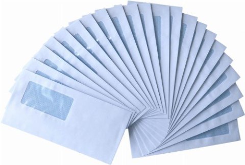 Koperta DL biała SK samoklejąca 110x220 mm - okienko 90x45 mm - 500 szt. Koperta DL biała SK samoklejąca 110x220 mm - okienko 90x45 mm - 500 szt.