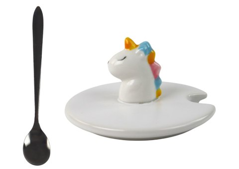 Kubek Ceramiczny Jednorożec Różowy Przykrywka Łyżeczka 350ml Kubek Ceramiczny Jednorożec Różowy Przykrywka Łyżeczka 350ml