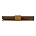 2w1 etui skórzany pokrowiec z klapką iPhone 14 Pro Max Anti-RFID Oil Wax Wallet Case jasno-brązowy